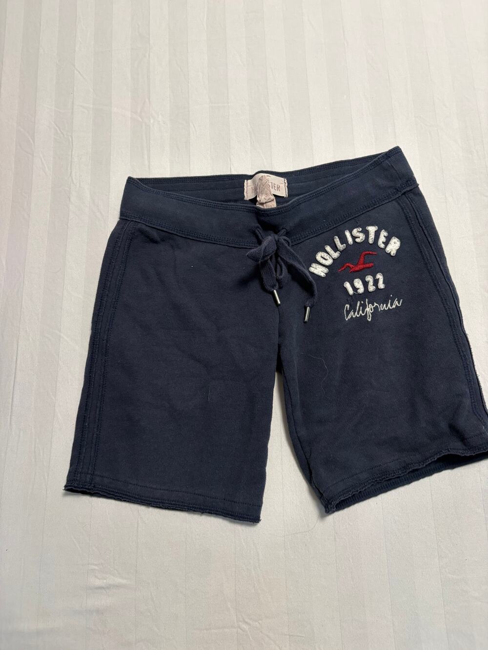 Y2K Hollister Navy Drawstring Sweat Shorts Logo Lounge XSmall